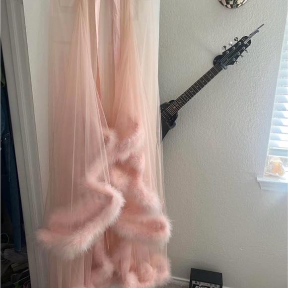 Pink Sheer Widow Robe - Picture 2 of 4